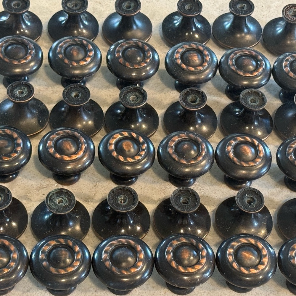 Fancy Braided Bronze Door Knobs (screws not included)